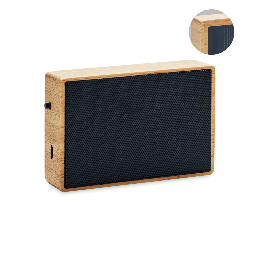 Logo trade advertising product photo of: Solar bamboo wireless speaker